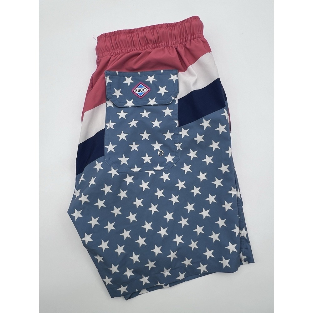 SSCO Southern‎ Shirt Co. Lined 6" Shorts AOP Swim Trunks Drawstring Mens Medium